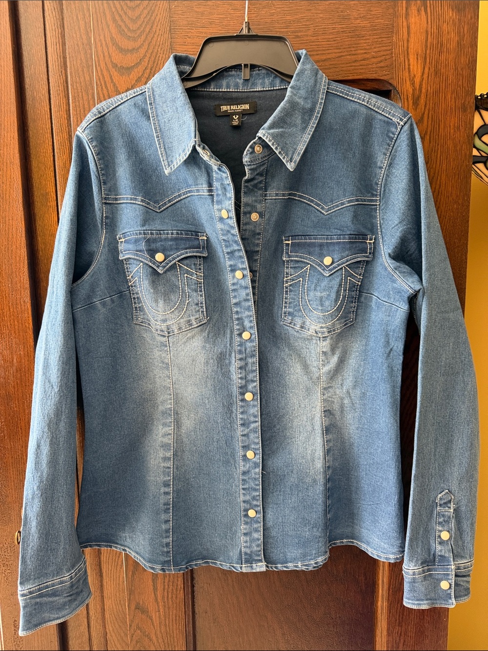 True Religion Blue Denim Western Button-Up Jacket
